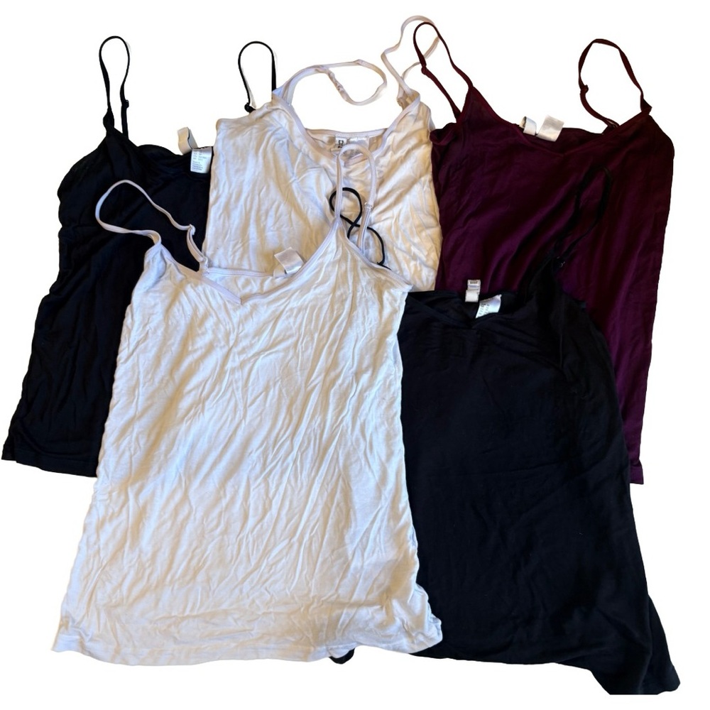 🎭 3/$20 H&M XS Cami Tank Bundle 5 Soft Stretch Layering Basics - Picture 2 of 5